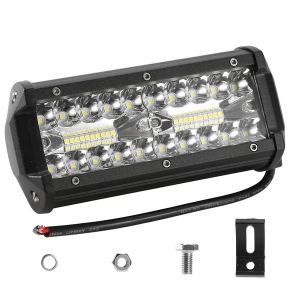 Barre LED 7" 120W 12000LM offroad IP67 étanche spot inondation Jeep camion
