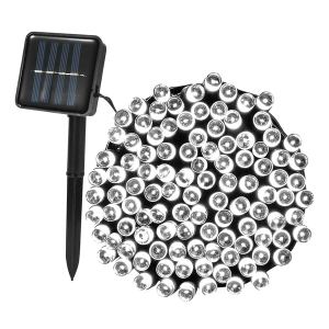 Guirlande solaire LED 12m 100 DEL 8 modes multicolore