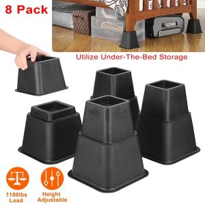 8pc rehausseurs meubles 500kg capacité lit canapé table ajustables