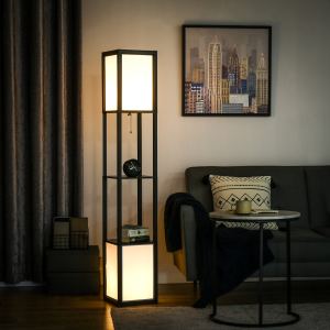 Lampadaire étagère double lumière