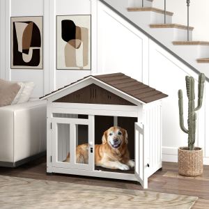 Niche chien 102cm bois intérieur/extérieur petit à gros