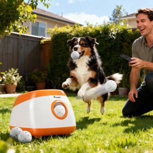 Lanceur balles automatique chien 26-80 pi orange moyen/gros