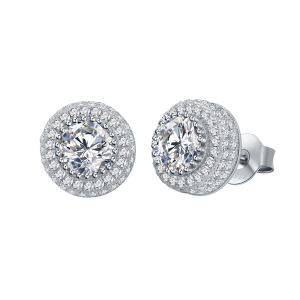 Boucles oreilles clous zircon mariage hip hop paire