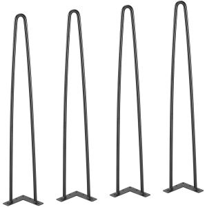 Pieds épingle 28po, métal, 500lb, 4pc noir