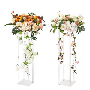 2 piédestaux fleurs mariage 31,5po, colonne acrylique
