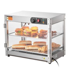 Armoire affichage aliments 2 étages comptoir pizza lumière commerciale