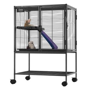 Cage petit animal métal 2 étages 34 po sur roulettes