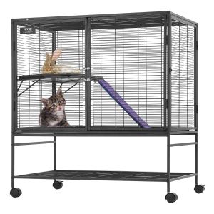 Cage rongeurs métal 39po 2 étages roulante ferret plateau