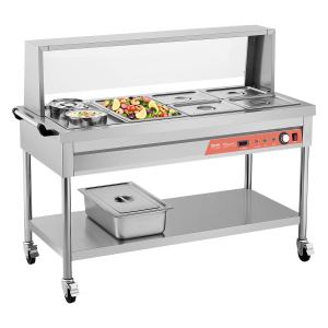 Table chauffante vapeur 5 bacs 2 marmites