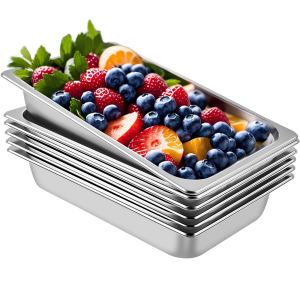 6 pcs bacs vapeur acier inoxydable pleine grandeur 20,9x12,8