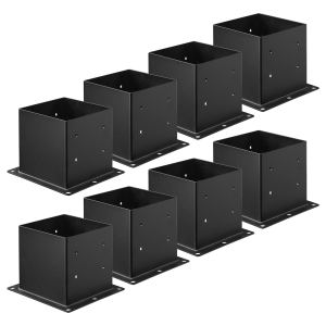 Supports base poteau 4x4 8 pcs acier 3.6x3.6'' fence