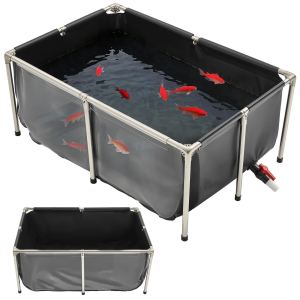 Bassin poissons hors-sol toile 126,8 gal panneau transparent