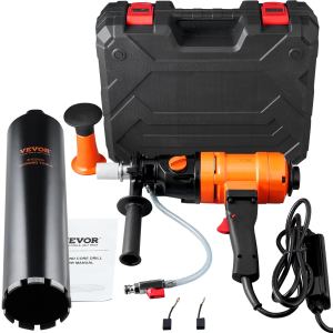 Foreuse carottage diamant 4 po, 1100-2400 tr/min, 1500W béton
