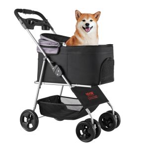 Poussette animal pliable 4 roues jusqu'à 35 lbs