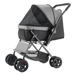 Poussette animal 4 roues Pliable Chien jusqu'à 44lbs