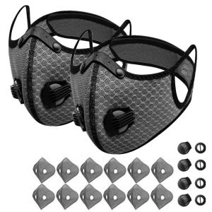 Masque cyclisme carbone actif soupapes respiration lavable