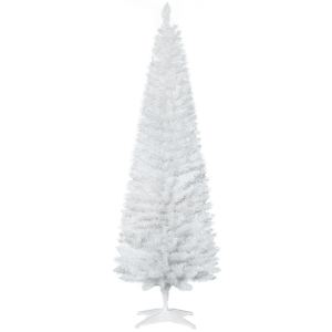 Sapin Noël HOMCOM 6pi mince 390 branches blanc
