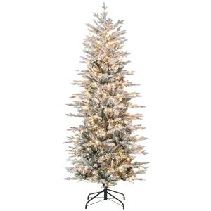 HOMCOM Sapin Noël 6pi préclairé 636 branches, 250 lumières blanc chaud