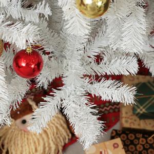 HOMCOM Sapin Noël artificiel 9pi, 2132 branches, ouverture auto, base acier, blanc