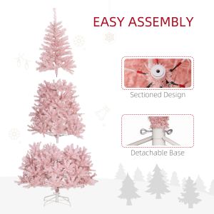 HOMCOM Sapin Noël préclairé 7,5', 500 lumières LED blanches