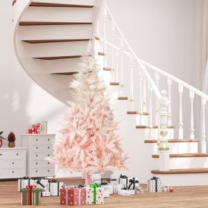 HOMCOM Sapin artificiel 7pi non-éclairé 1000 branches rose