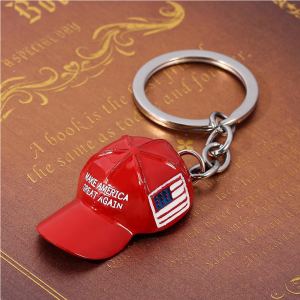 6 pcs Trump porte-clés casquette rouge pendentif suspension