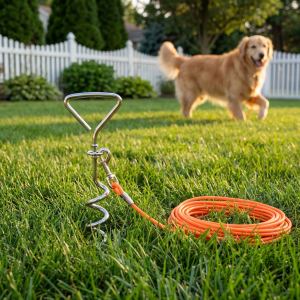 Pieu d'ancrage pour laisse de chien fixe