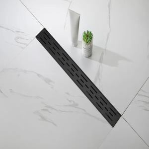 Drain douche linéaire 24" grille motif brique acier inox
