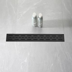 Drain douche 28po grate brique acier inox