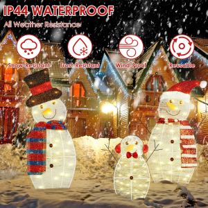 Bonhomme neige 3D 90 LED jaune chaud IP44