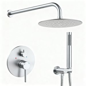 Ensemble robinet douche 10po pluie nickel