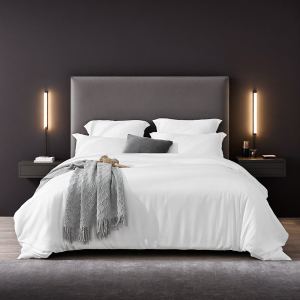 Ensemble housse couette blanc oversized + 2 taies microfibre
