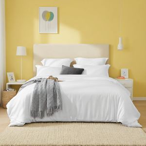 Ensemble housse couette blanc/rose 3 pcs polyester respirant