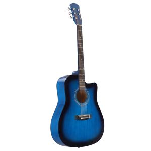 Guitare Acoustique 41po Bleue Cutaway + Accessoires