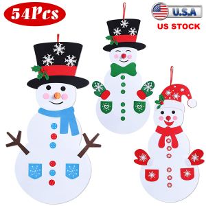 Ensemble bonhomme neige feutre DIY - Kit décorations 54 pièces