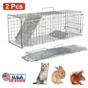 2 pièges humains pliants 24x7.48x8.27po acier galvanisé