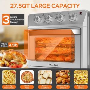 Grille-pain four 27,5 QT 6-en-1 1600W - Argent