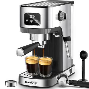 Geek Chef Machine espresso cappuccino latte filtre ESE mousseur acier