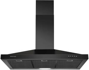 Hotte 36 po mur noir acier inoxydable