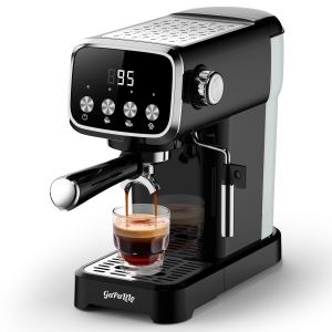 Machine espresso 20 BAR, mousseur lait, noir, 43 oz