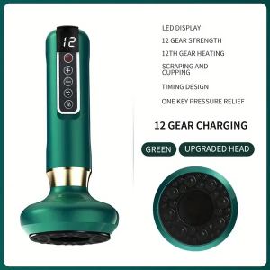 Masseur ventouses 12 niveaux, outil grattage USB rechargeable