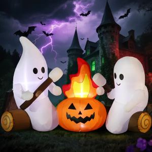 Décoration gonflable Halloween 12FT fantôme géant LED rotation