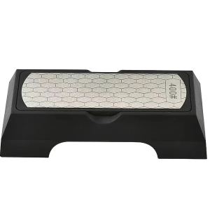 Pierre affûtage double diamant 400#/1000# base antidérapante