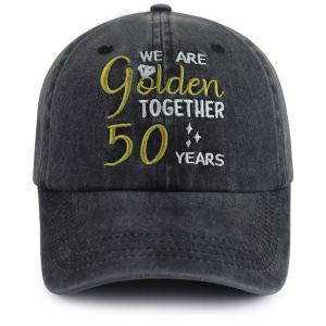 2pc Casquette 50e Anniversaire Mariage Couple Cadeau