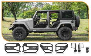 Portes tubulaires miroir Wrangler JK 07-17 4 portes
