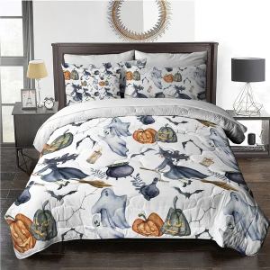 8 pcs ensemble courtepointe Halloween motif sorcière 8 items