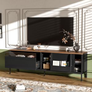 Meuble TV U-Can 70.8'' pour écrans jusqu'à 75", portes coulissantes