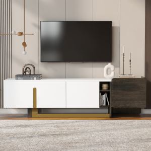 VIBE HAUS Meuble TV 66,7 po luxe légère 70 po