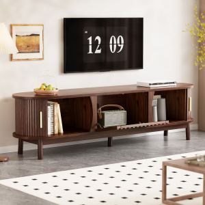 Meuble TV fermette 75po bois centre divertissement, rangement
