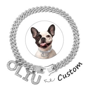 Collier chien luxe alliage bois promenade